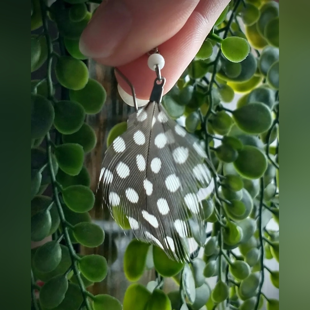 Speckled Feather Earrings